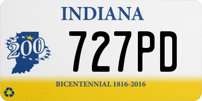 IN license plate 727PD
