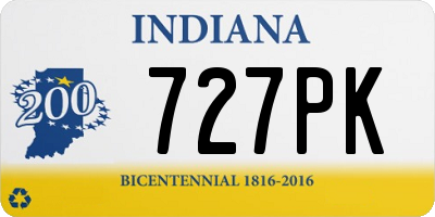 IN license plate 727PK