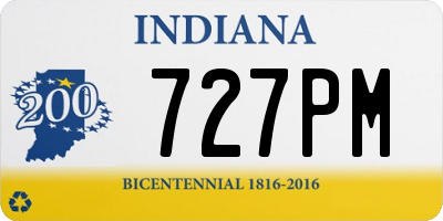 IN license plate 727PM