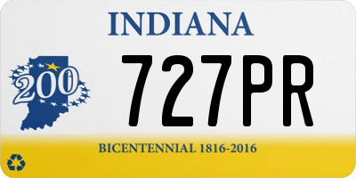 IN license plate 727PR