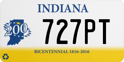 IN license plate 727PT