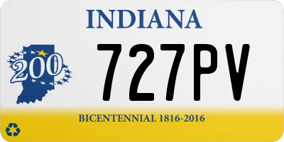 IN license plate 727PV