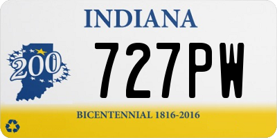 IN license plate 727PW