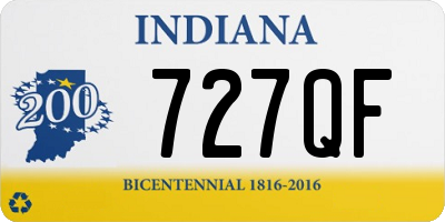 IN license plate 727QF