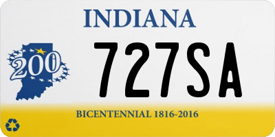 IN license plate 727SA