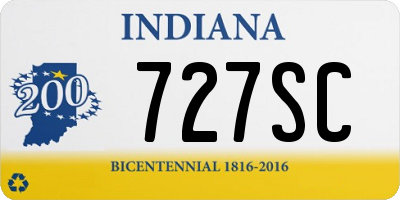 IN license plate 727SC