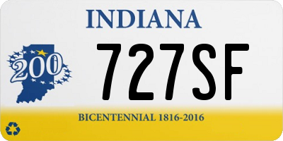 IN license plate 727SF