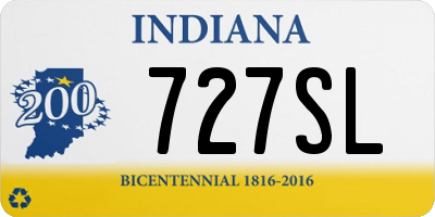 IN license plate 727SL