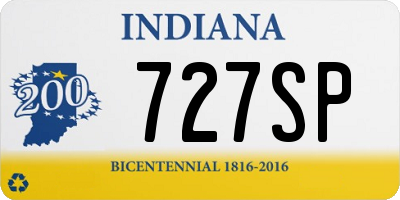 IN license plate 727SP