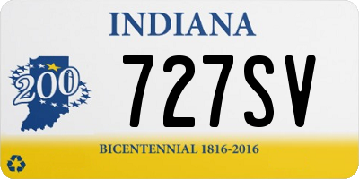 IN license plate 727SV