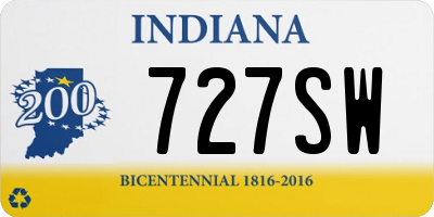 IN license plate 727SW