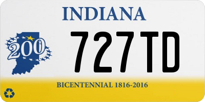 IN license plate 727TD