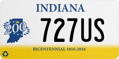 IN license plate 727US