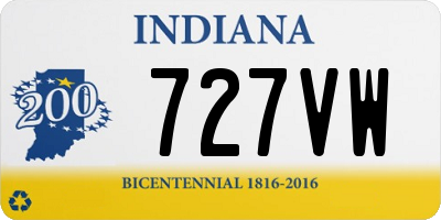 IN license plate 727VW