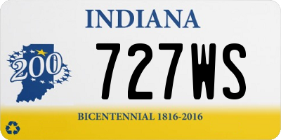 IN license plate 727WS