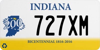 IN license plate 727XM