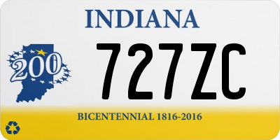 IN license plate 727ZC