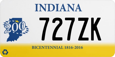 IN license plate 727ZK