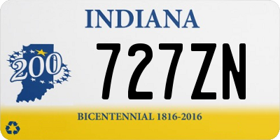 IN license plate 727ZN