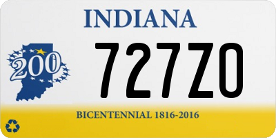 IN license plate 727ZO