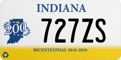 IN license plate 727ZS