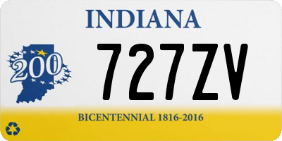 IN license plate 727ZV