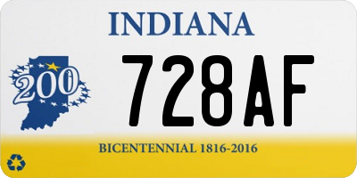 IN license plate 728AF