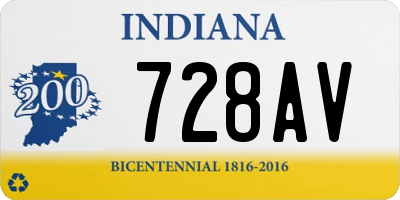 IN license plate 728AV