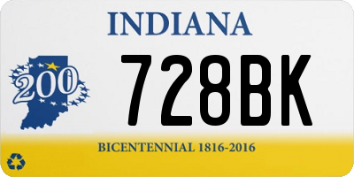IN license plate 728BK