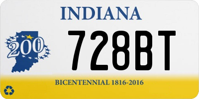 IN license plate 728BT