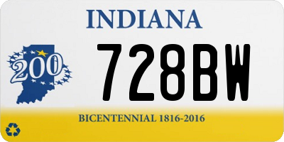 IN license plate 728BW