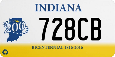 IN license plate 728CB
