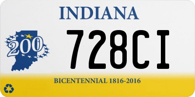 IN license plate 728CI