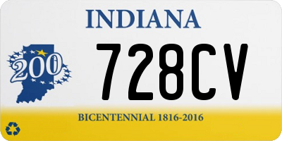 IN license plate 728CV