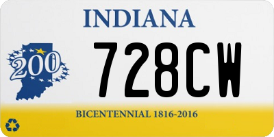 IN license plate 728CW