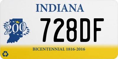 IN license plate 728DF