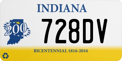 IN license plate 728DV