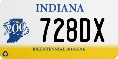 IN license plate 728DX