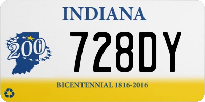 IN license plate 728DY