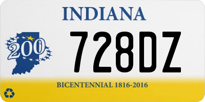 IN license plate 728DZ