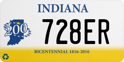 IN license plate 728ER