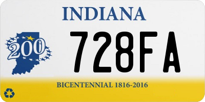 IN license plate 728FA