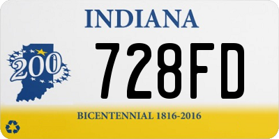 IN license plate 728FD