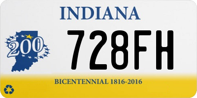 IN license plate 728FH