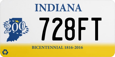 IN license plate 728FT