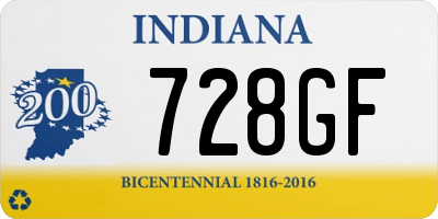 IN license plate 728GF