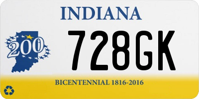 IN license plate 728GK