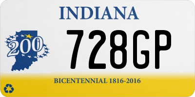 IN license plate 728GP