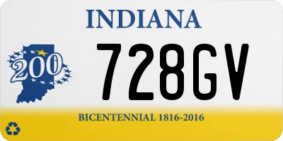 IN license plate 728GV