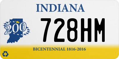 IN license plate 728HM